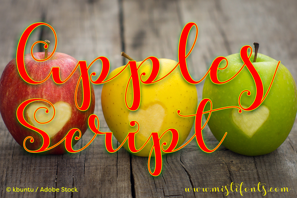 Apples Script Font by Misti's Fonts. Image Credit: © kbuntu / Adobe Stock