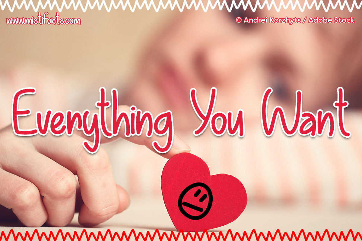 Everything You Want by Misti's Fonts. Image credit: © Andrei Korzhyts / Adobe Stock