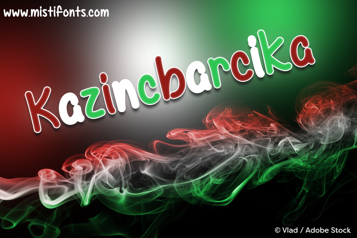 Kazincbarcika Font by Misti's Fonts. Image credit: © Vlad / Adobe Stock