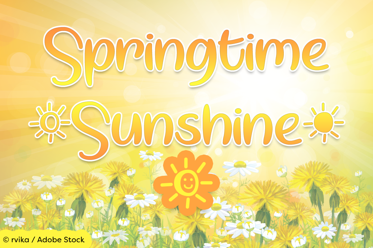 Springtime Sunshine by Misti's Fonts. Image credit: © rvika / Adobe Stock