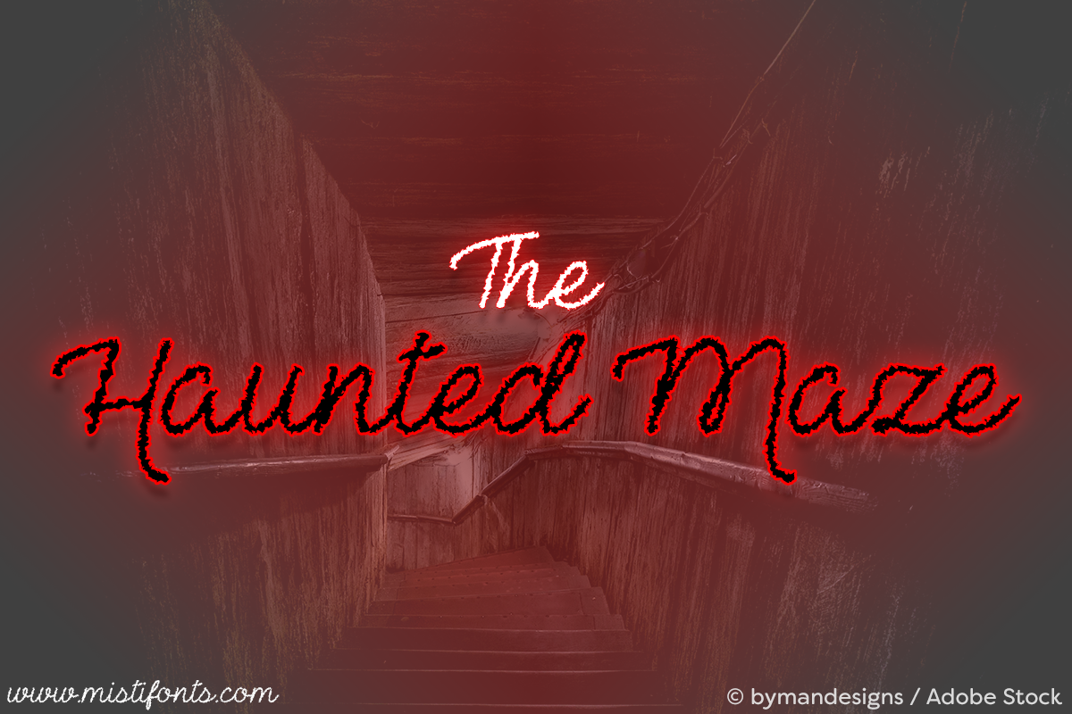 The Haunted Maze by Misti's Fonts. Image credit: © bymandesigns / Adobe Stock