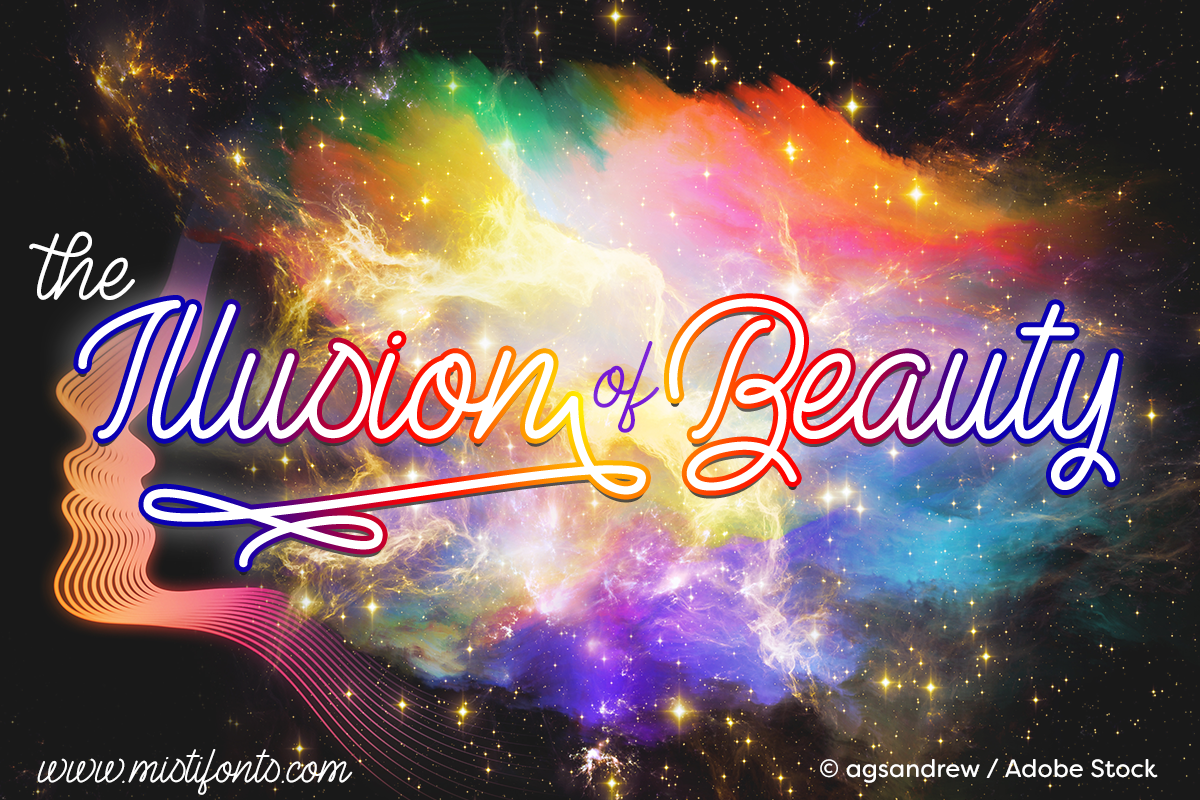 The Illusion of Beauty by Misti's Fonts. Image credit: © agsandrew / Adobe Stock