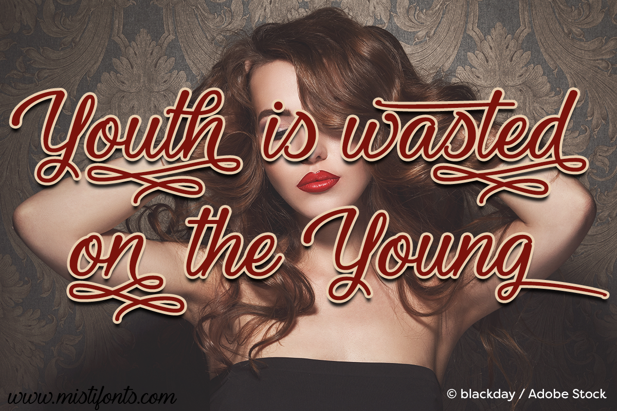 Youth and Beauty by Misti's Fonts. Image Credit: © blackday / Adobe Stock