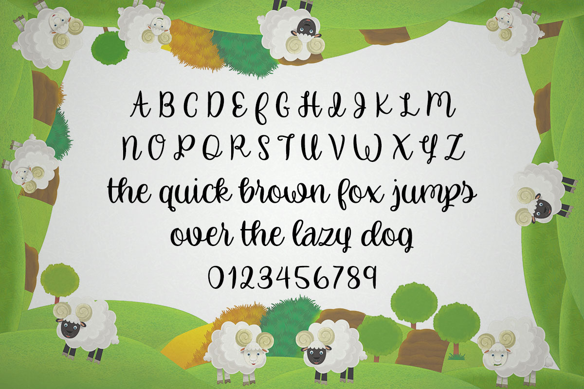 Cute Little Sheep Typeface by Misti's Fonts