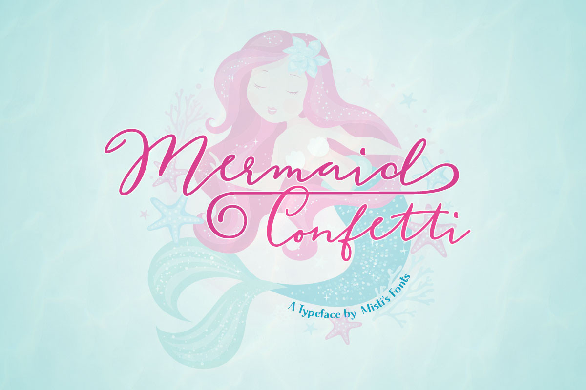 Mermaid Confetti Typeface by Misti's Fonts