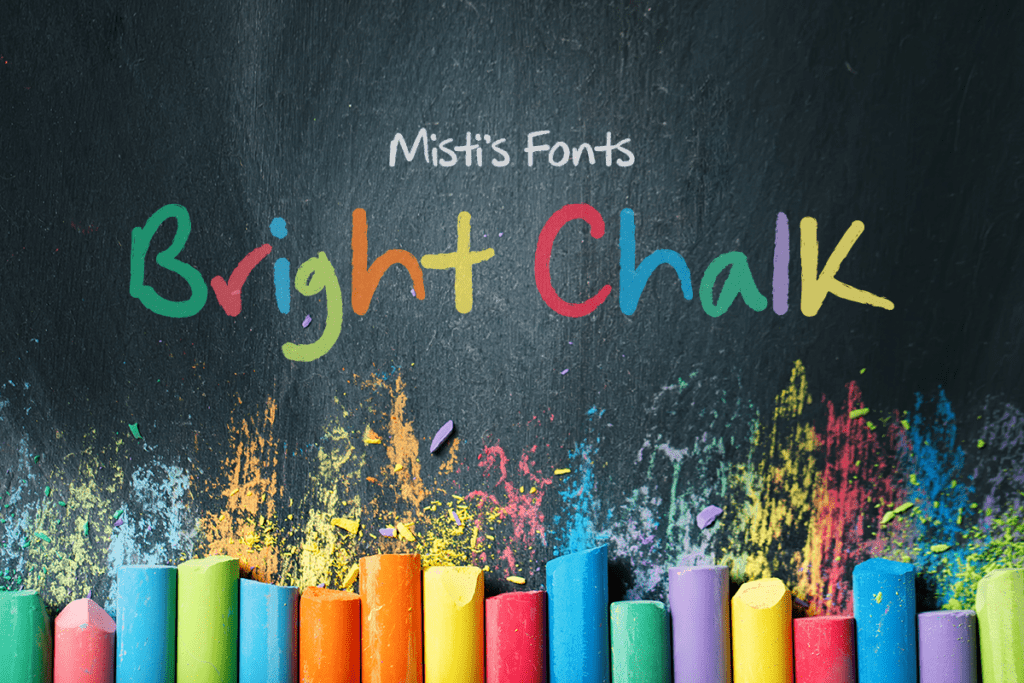 Bright Chalk Typeface by Misti's Fonts