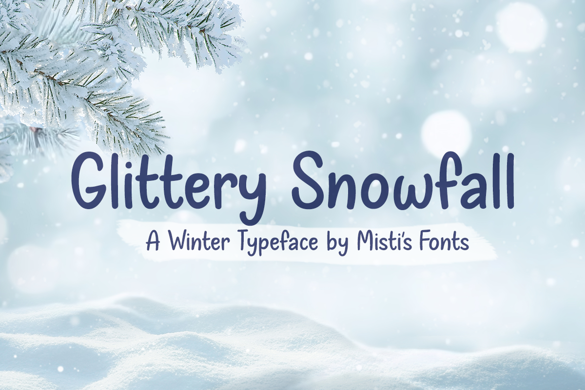 Glittery Snowfall Typeface by MIsti's Fonts