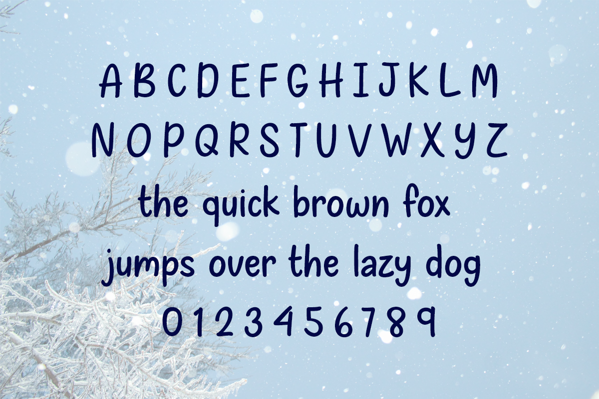 Glittery Snowfall Typeface by MIsti's Fonts
