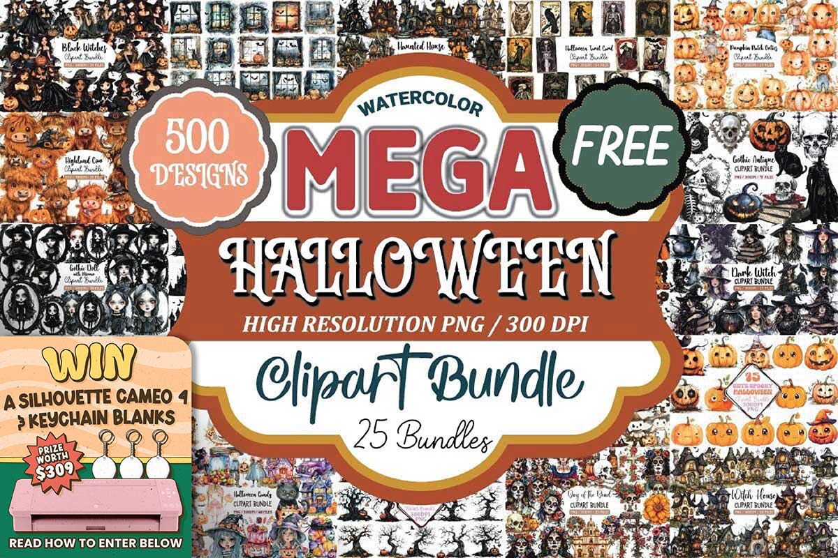 Mega Hallloween Clipart Bundle