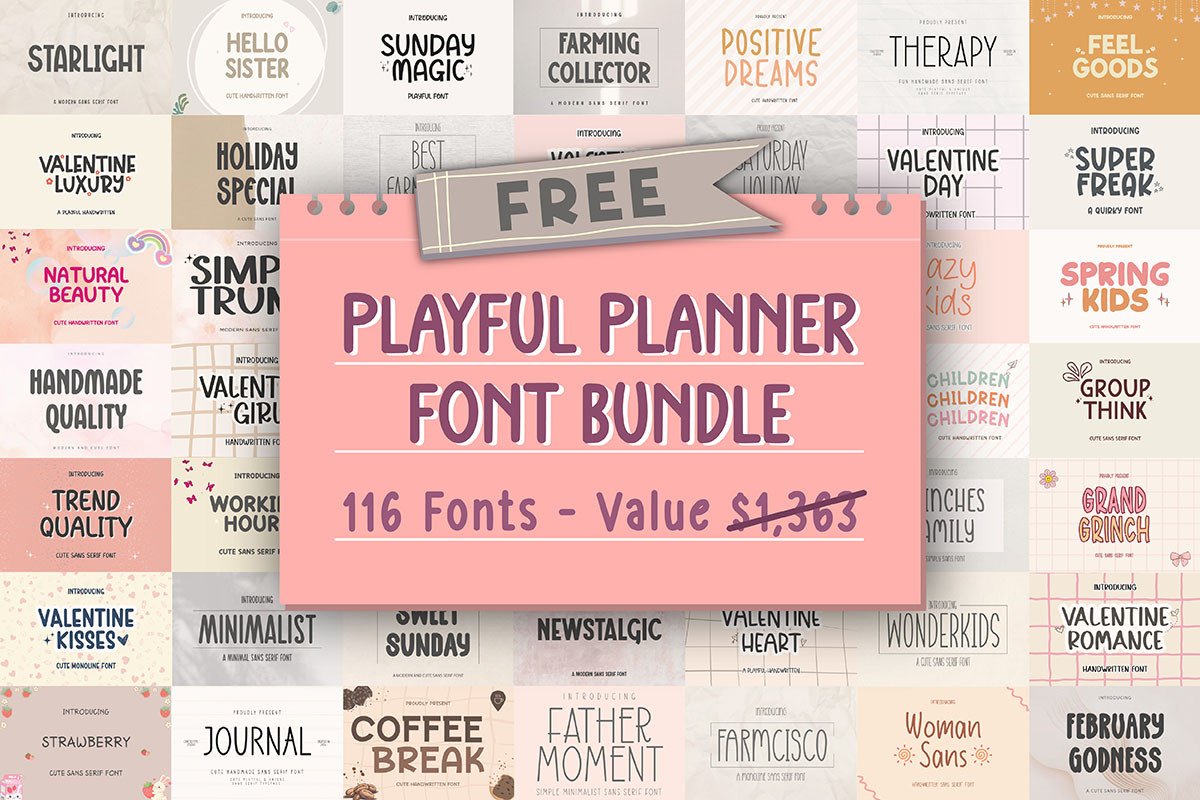 Playful Planner Font Bundle
