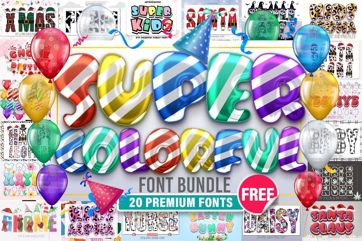 Super Colorful Font Bundle
