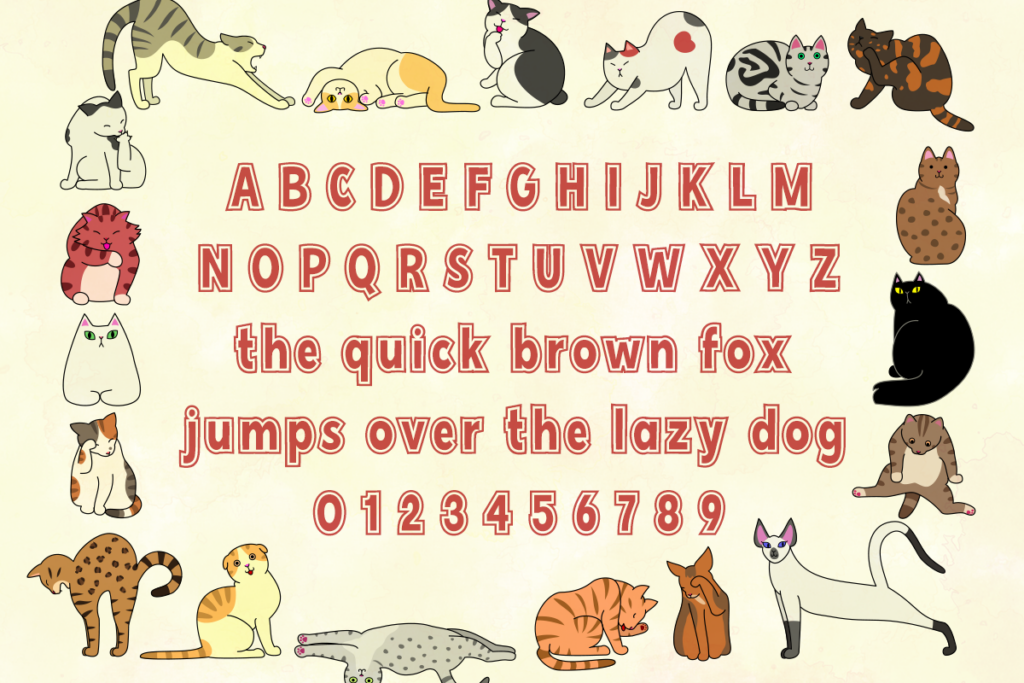 Every Type of Cat Typeface by Misti's Fonts