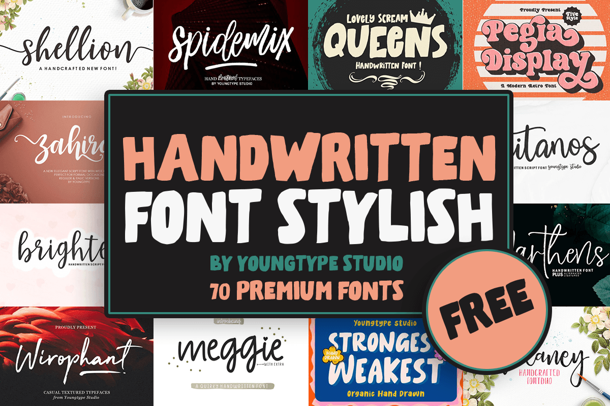 Handwritten Stylish Font Bundle on Creative Fabrica