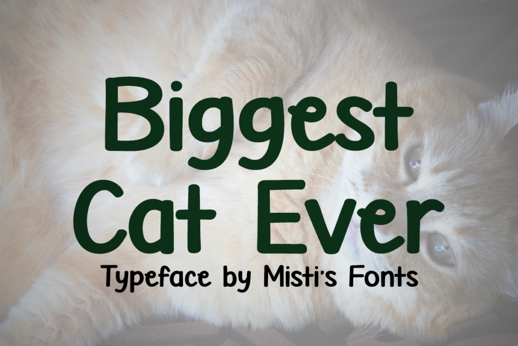 Biggest Cat Ever Typeface by Misti's Fonts