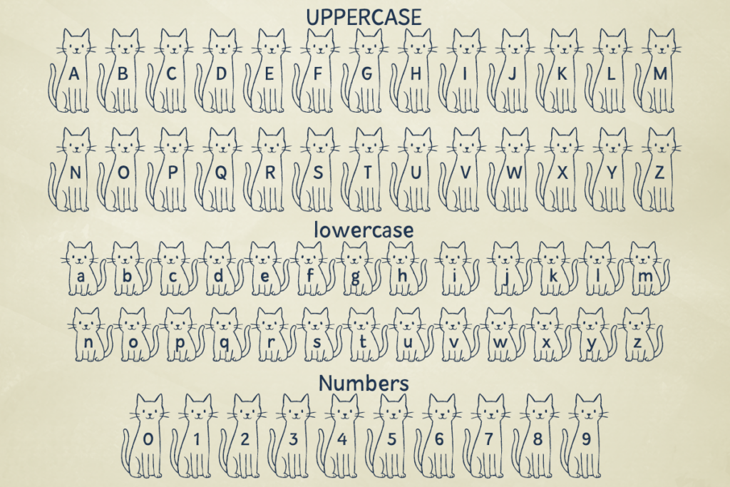 Tall Cat Short Cat Typeface by Misti's Fonts