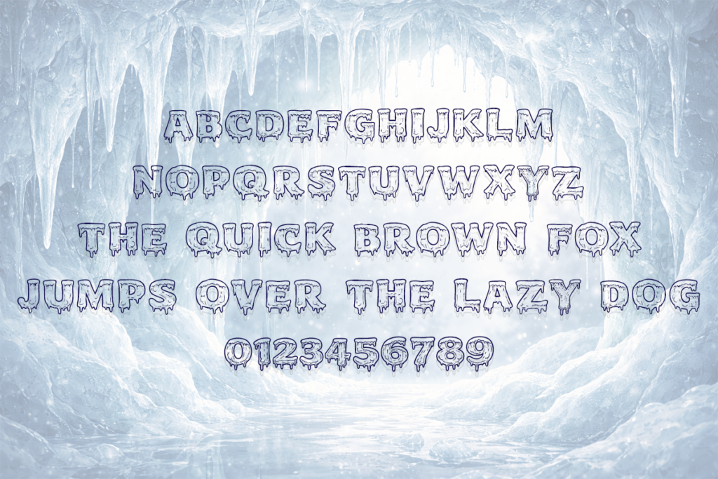 Melting Ice Typeface by Misti's Fonts